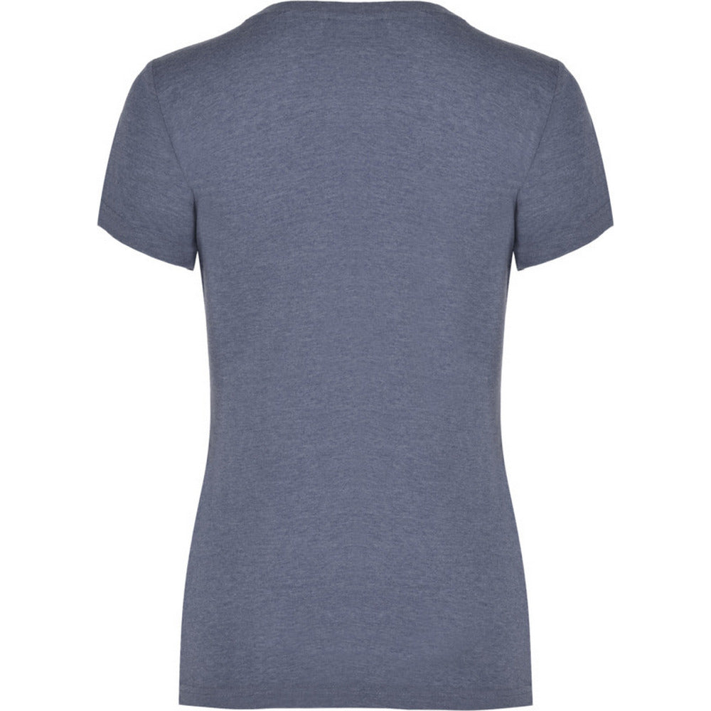 Denim Blue - Back - Roly Womens-Ladies Fox Heather Short-Sleeved T-Shirt