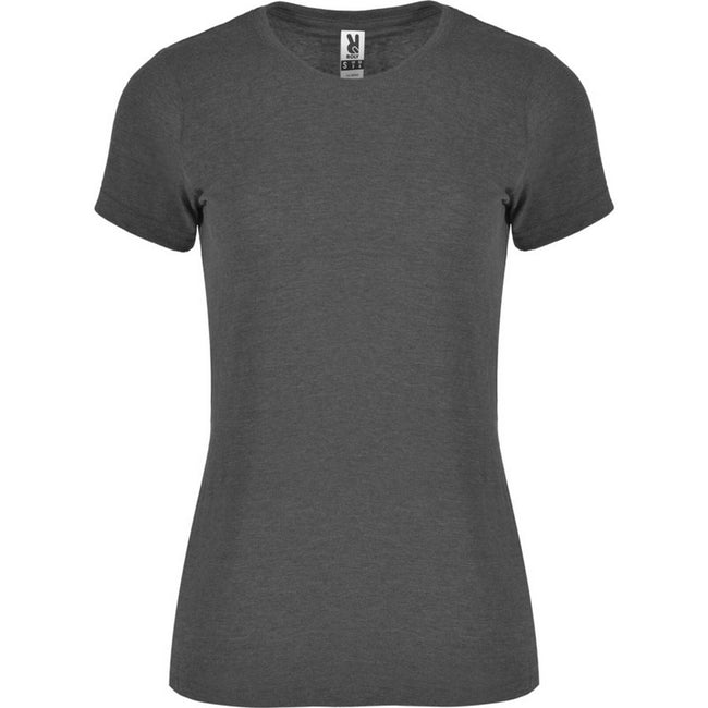 Black Heather - Front - Roly Womens-Ladies Fox Heather Short-Sleeved T-Shirt