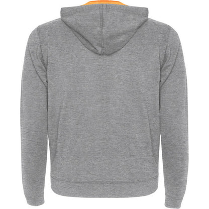 Heather Grey-Fluro Orange - Back - Roly Unisex Adult Fuji Full Zip Hoodie