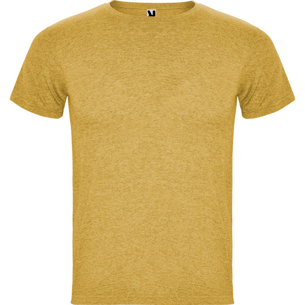 Heather Mustard - Front - Roly Mens Fox Heather Short-Sleeved T-Shirt