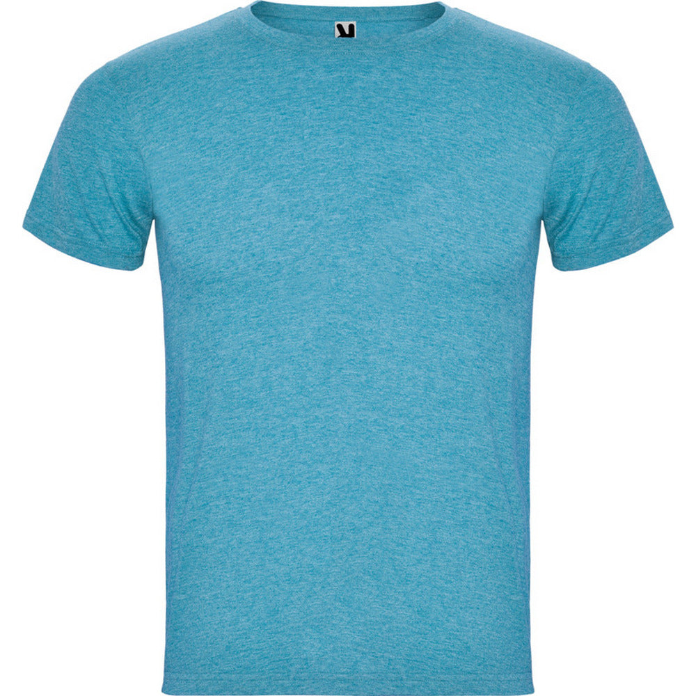 Turquoise Heather - Front - Roly Mens Fox Heather Short-Sleeved T-Shirt
