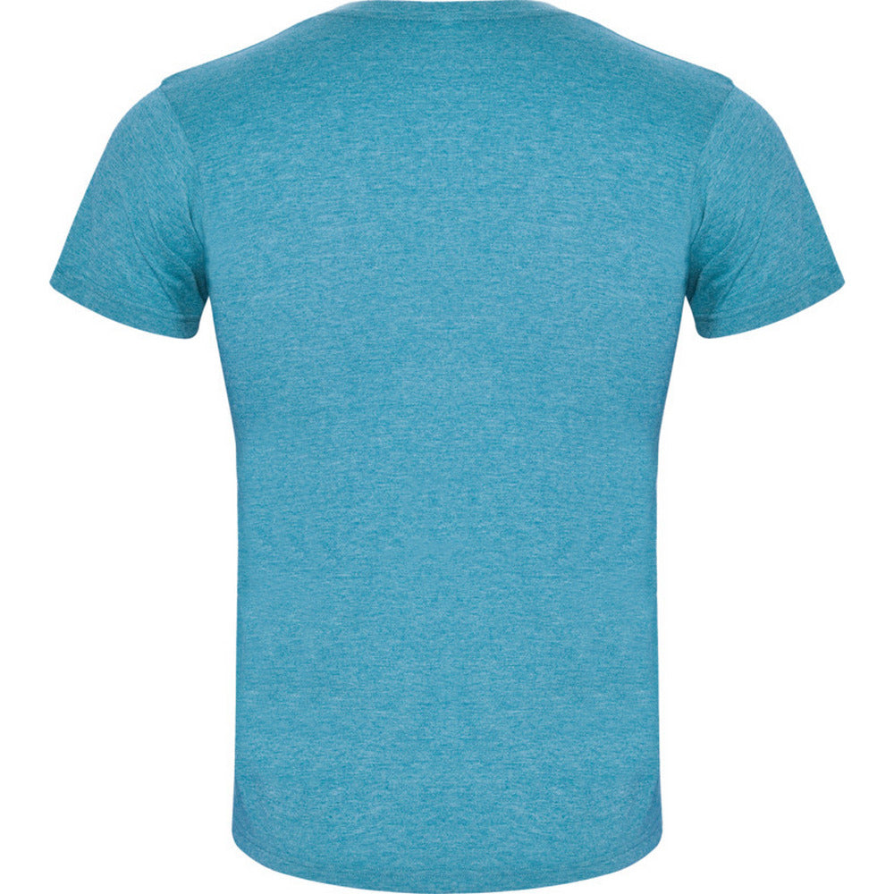 Turquoise Heather - Back - Roly Mens Fox Heather Short-Sleeved T-Shirt
