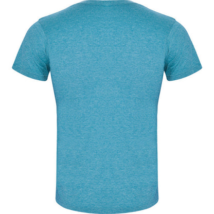 Turquoise Heather - Back - Roly Mens Fox Heather Short-Sleeved T-Shirt