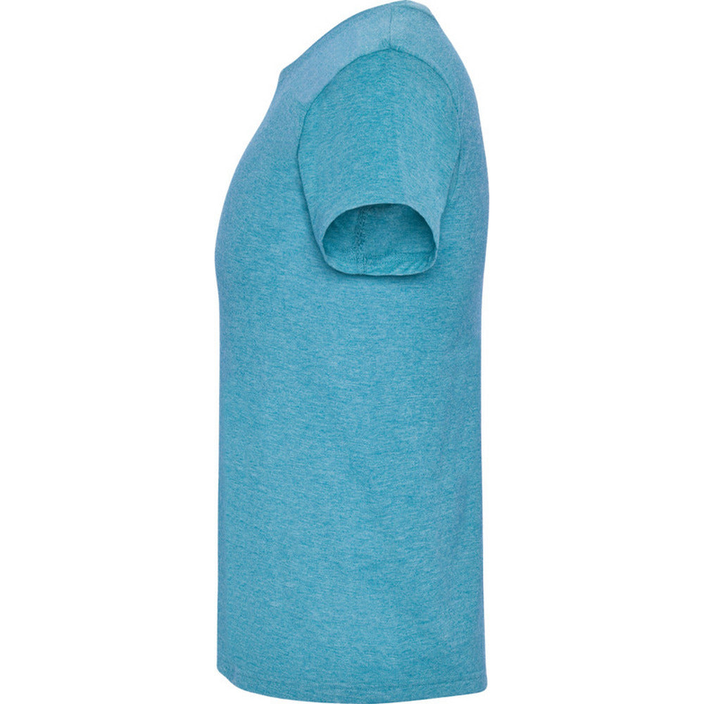 Turquoise Heather - Side - Roly Mens Fox Heather Short-Sleeved T-Shirt