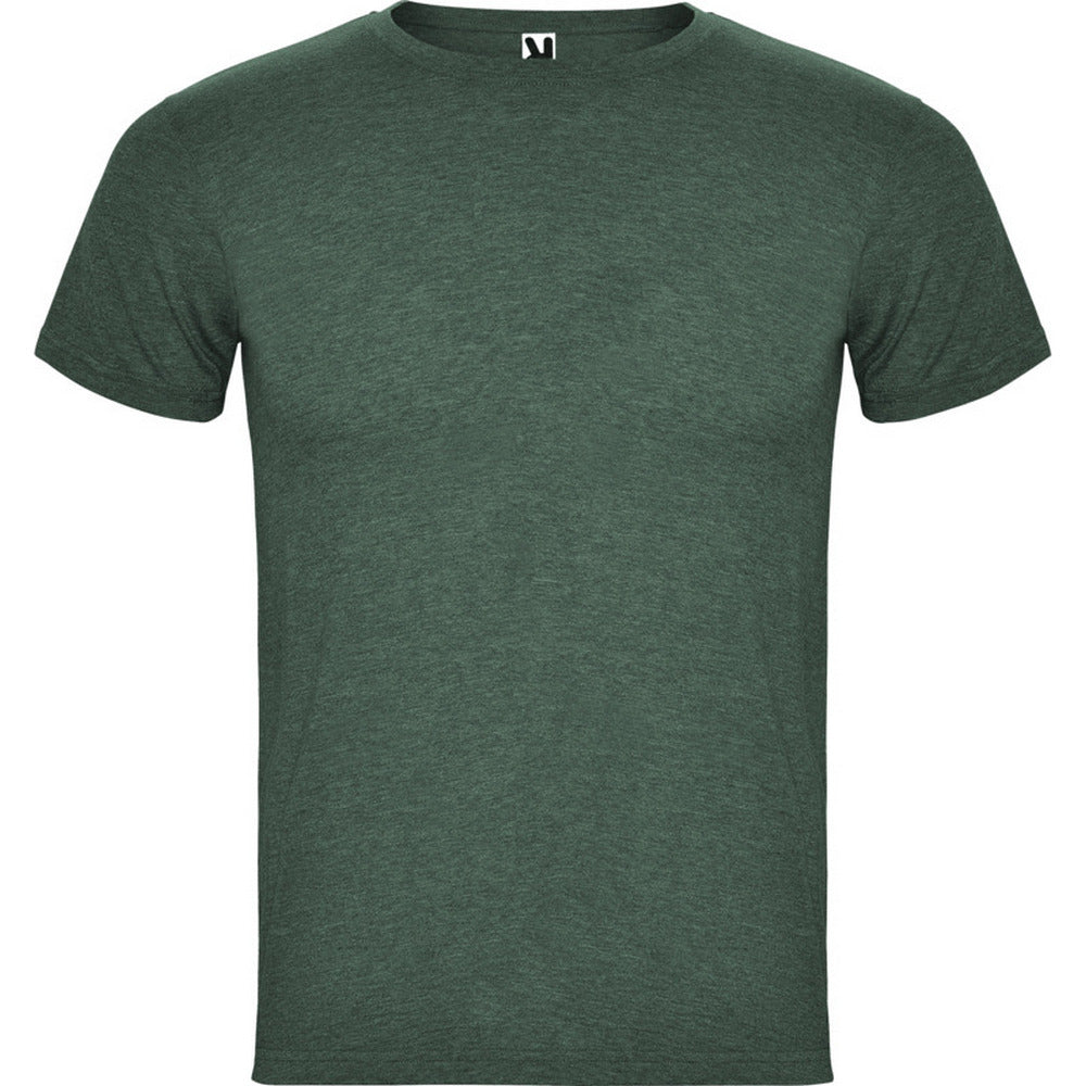 Bottle Green - Front - Roly Mens Fox Heather Short-Sleeved T-Shirt