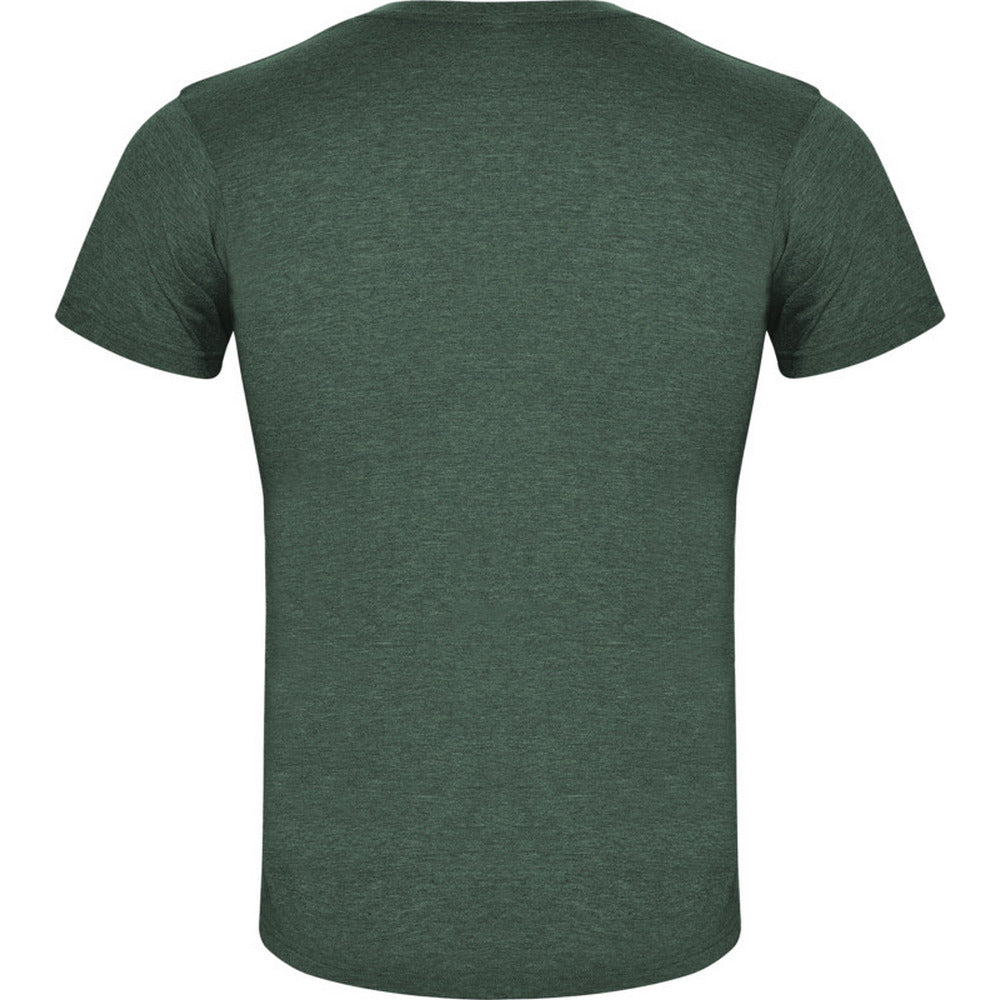 Bottle Green - Back - Roly Mens Fox Heather Short-Sleeved T-Shirt