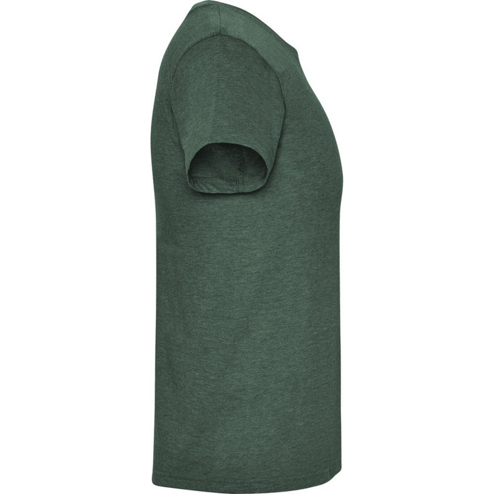 Bottle Green - Side - Roly Mens Fox Heather Short-Sleeved T-Shirt