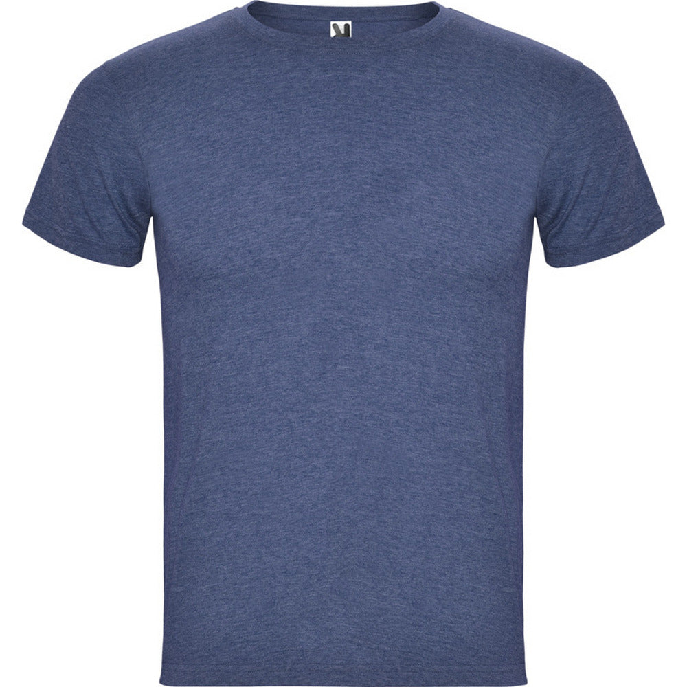 Denim Blue - Front - Roly Mens Fox Heather Short-Sleeved T-Shirt