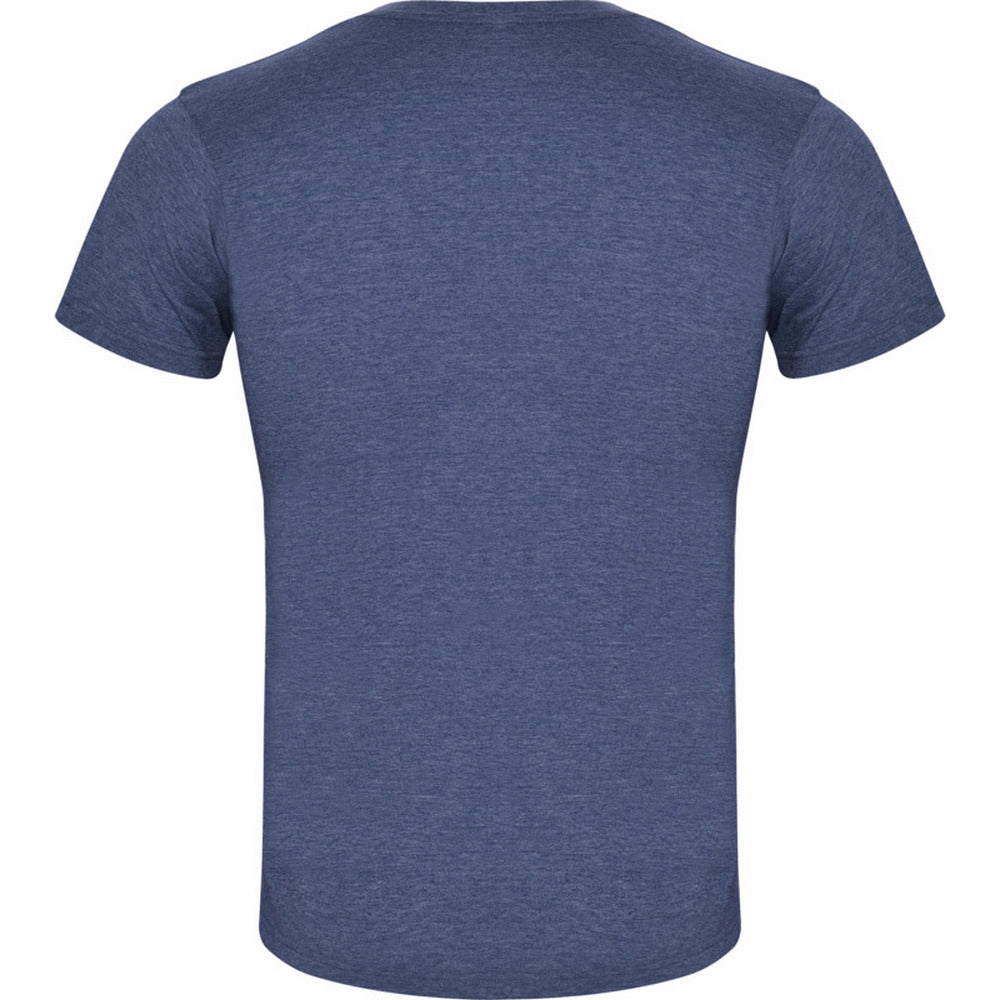Denim Blue - Back - Roly Mens Fox Heather Short-Sleeved T-Shirt