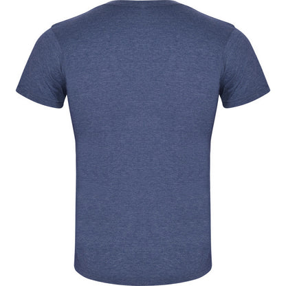 Denim Blue - Back - Roly Mens Fox Heather Short-Sleeved T-Shirt
