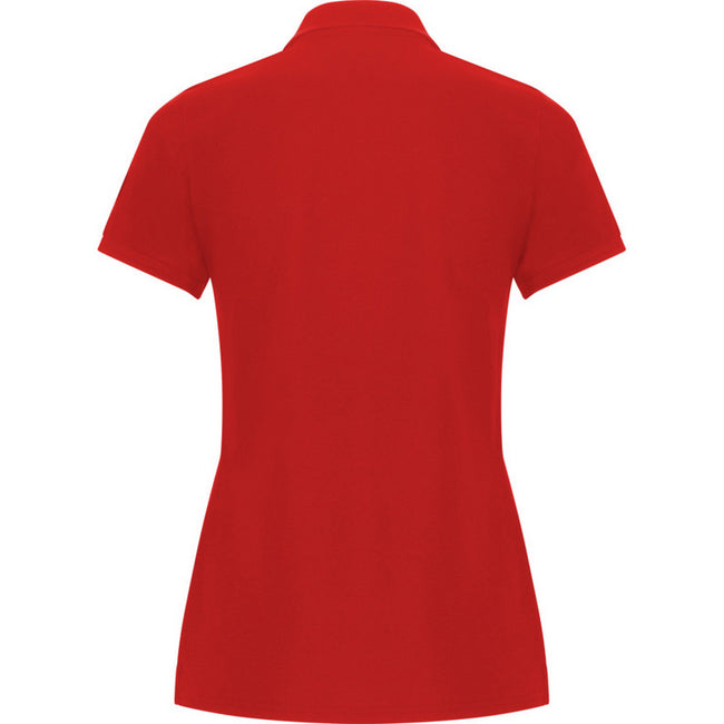 Red - Back - Roly Womens-Ladies Pegaso Premium Short-Sleeved Polo Shirt