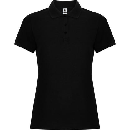 Solid Black - Front - Roly Womens-Ladies Pegaso Premium Short-Sleeved Polo Shirt