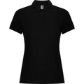 Solid Black - Front - Roly Womens-Ladies Pegaso Premium Short-Sleeved Polo Shirt
