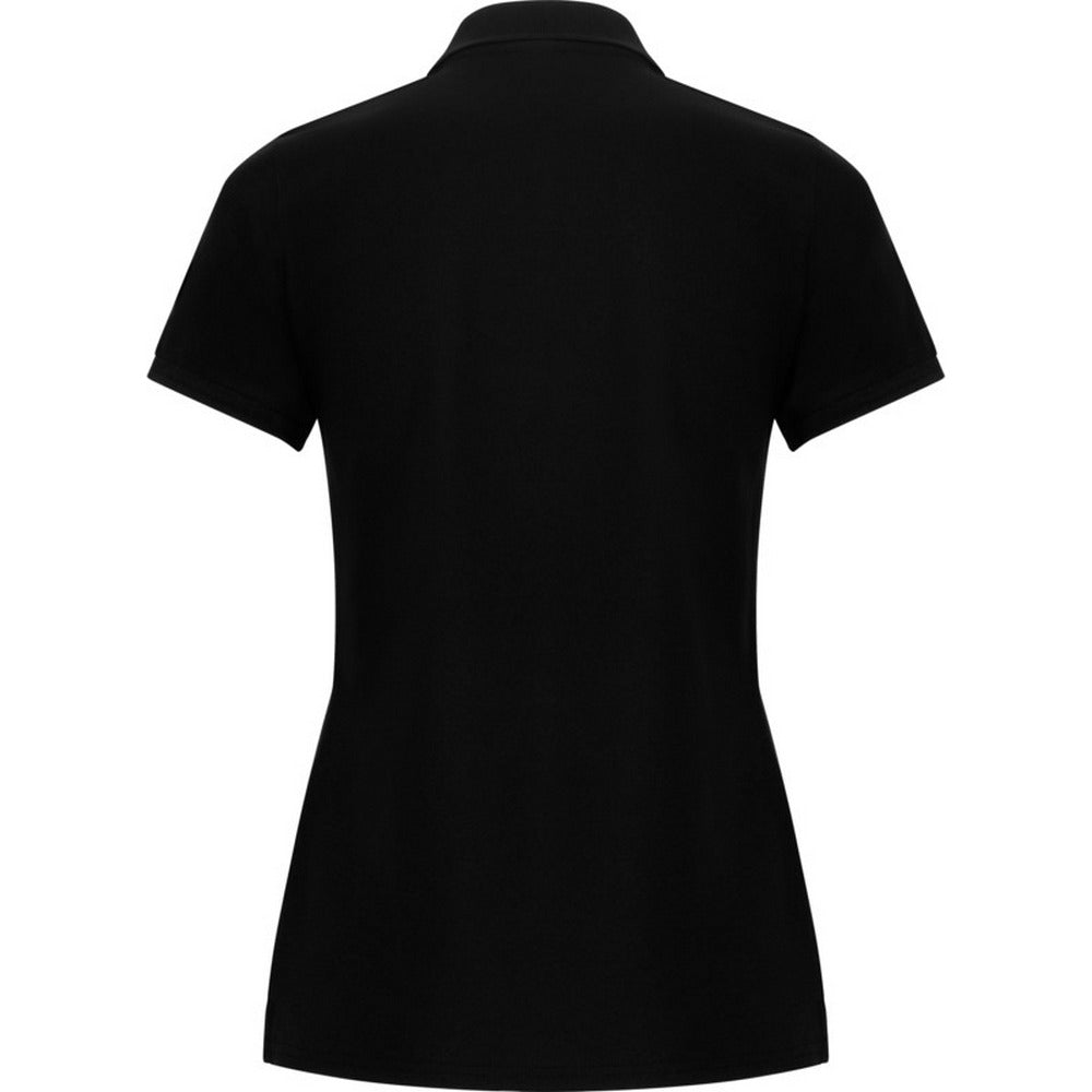 Solid Black - Back - Roly Womens-Ladies Pegaso Premium Short-Sleeved Polo Shirt