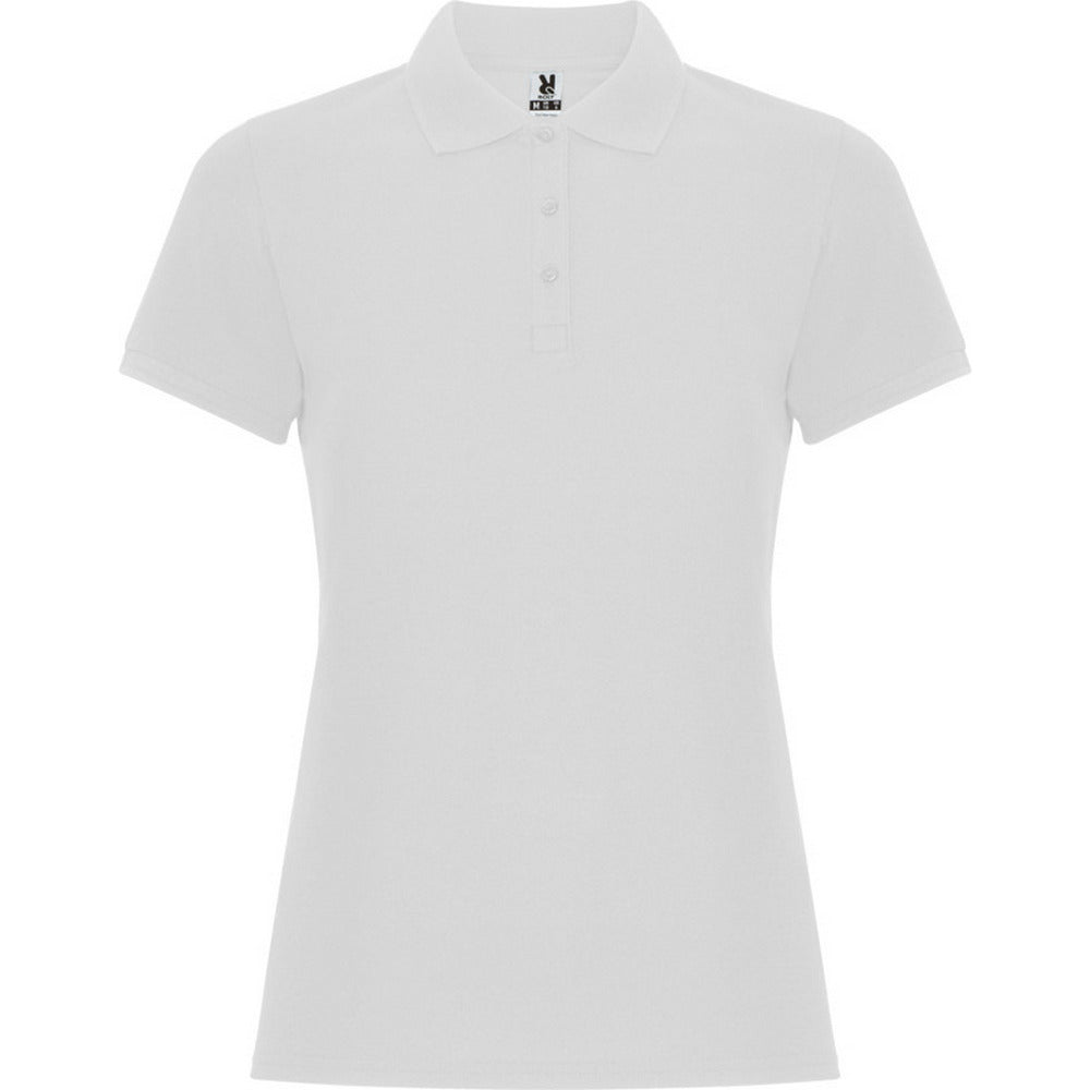 White - Front - Roly Womens-Ladies Pegaso Premium Short-Sleeved Polo Shirt