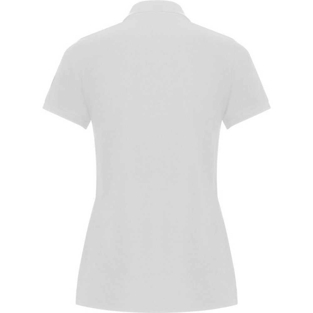White - Back - Roly Womens-Ladies Pegaso Premium Short-Sleeved Polo Shirt