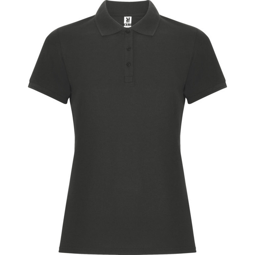 Dark Lead - Front - Roly Womens-Ladies Pegaso Premium Short-Sleeved Polo Shirt
