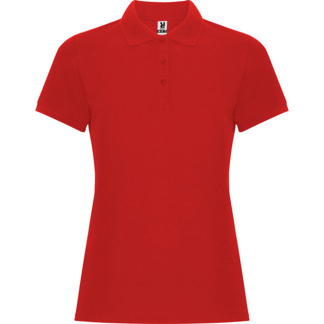 Red - Front - Roly Womens-Ladies Pegaso Premium Short-Sleeved Polo Shirt