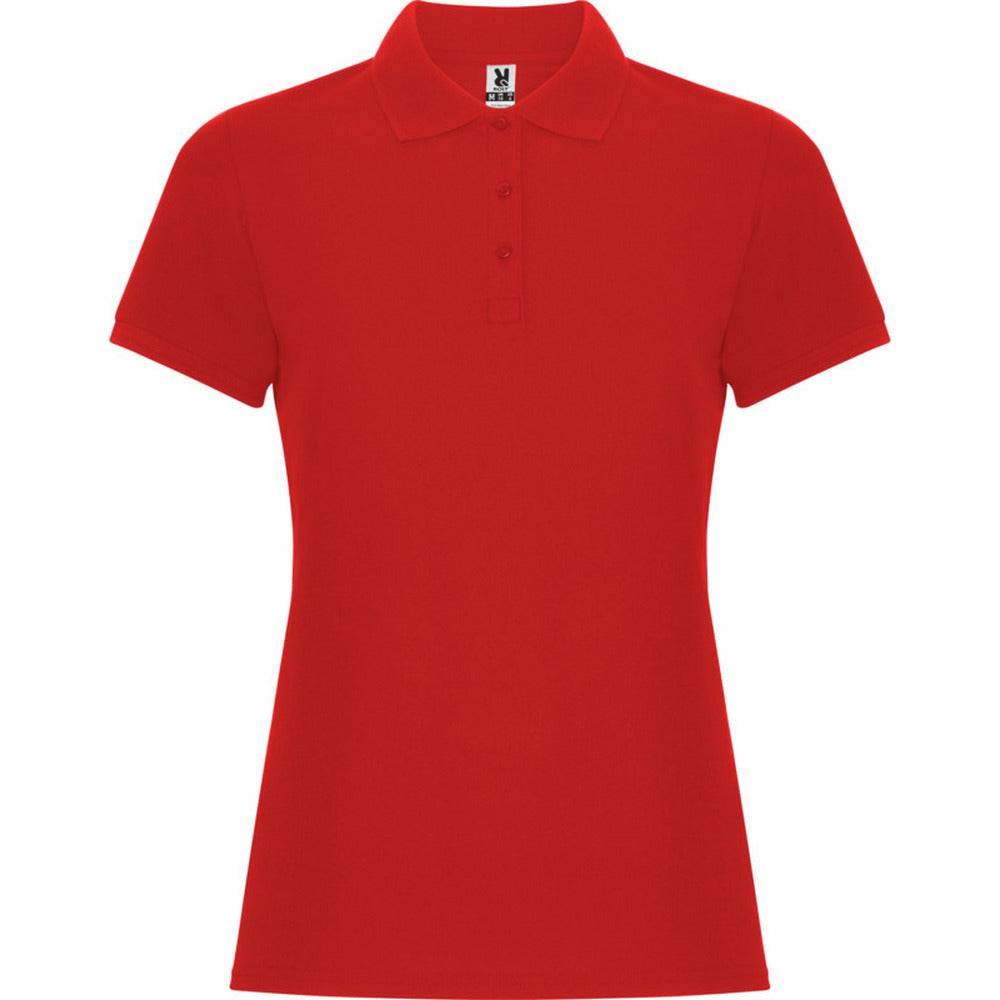 Red - Front - Roly Womens-Ladies Pegaso Premium Short-Sleeved Polo Shirt