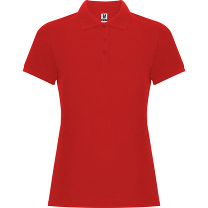 Red - Front - Roly Womens-Ladies Pegaso Premium Short-Sleeved Polo Shirt