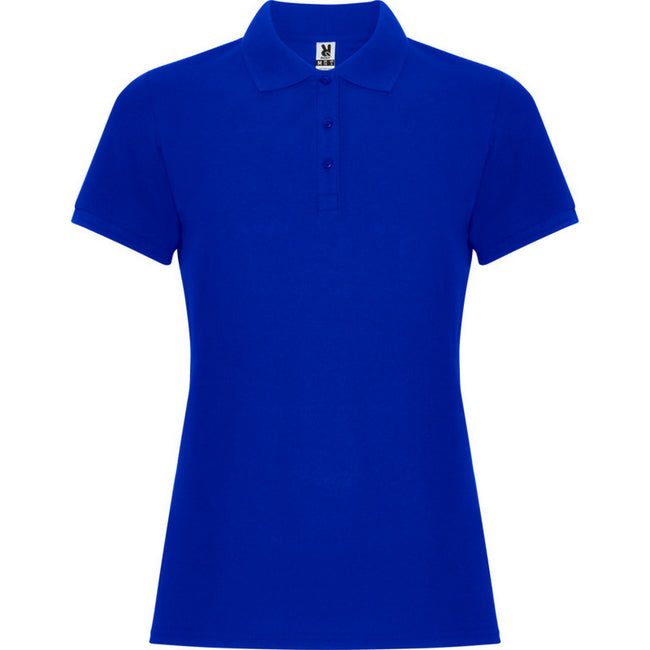 Blue - Front - Roly Womens-Ladies Pegaso Premium Short-Sleeved Polo Shirt