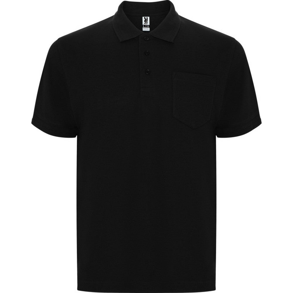 Solid Black - Front - Roly Unisex Adult Centauro Premium Short-Sleeved Polo Shirt