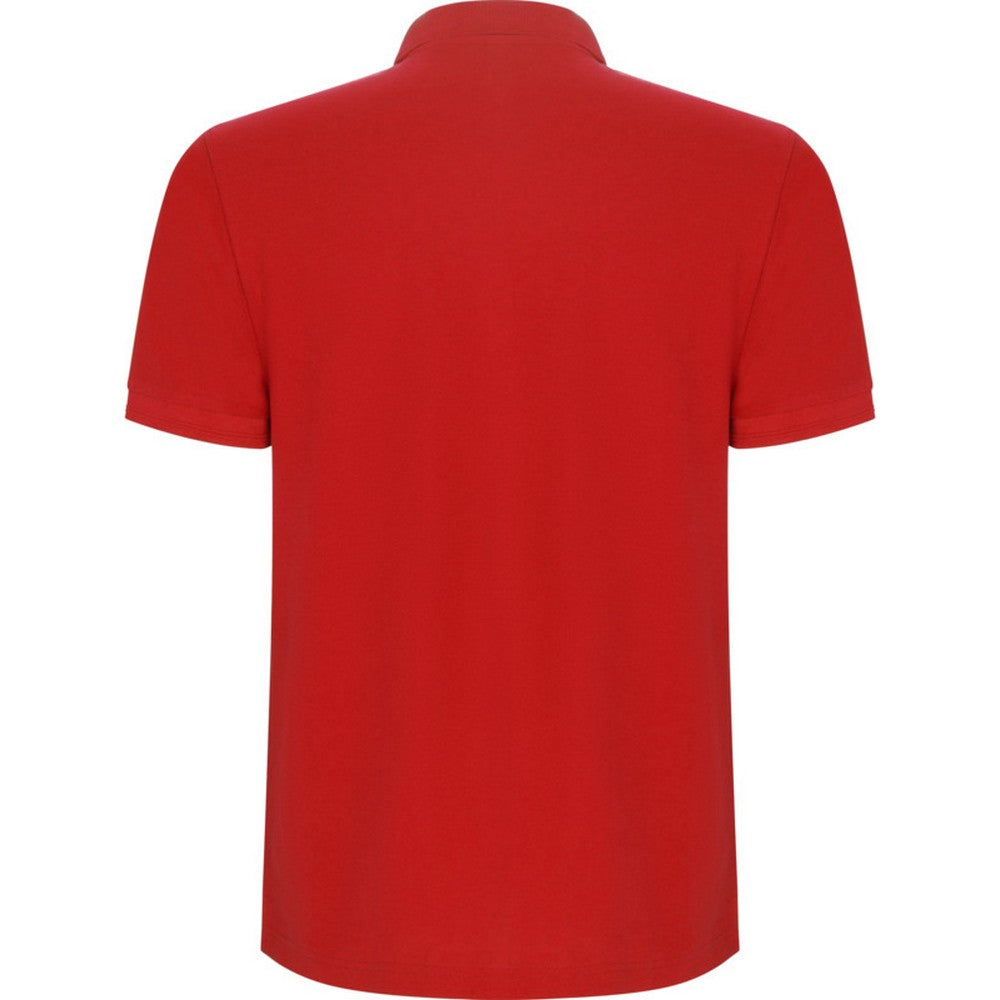 Red - Back - Roly Mens Pegaso Premium Short-Sleeved Polo Shirt