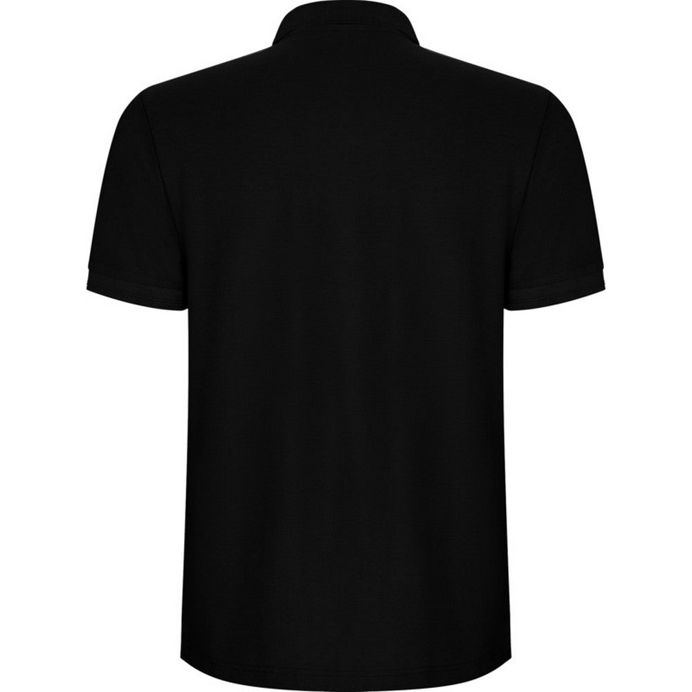 Solid Black - Back - Roly Mens Pegaso Premium Short-Sleeved Polo Shirt