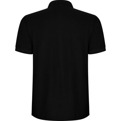 Solid Black - Back - Roly Mens Pegaso Premium Short-Sleeved Polo Shirt