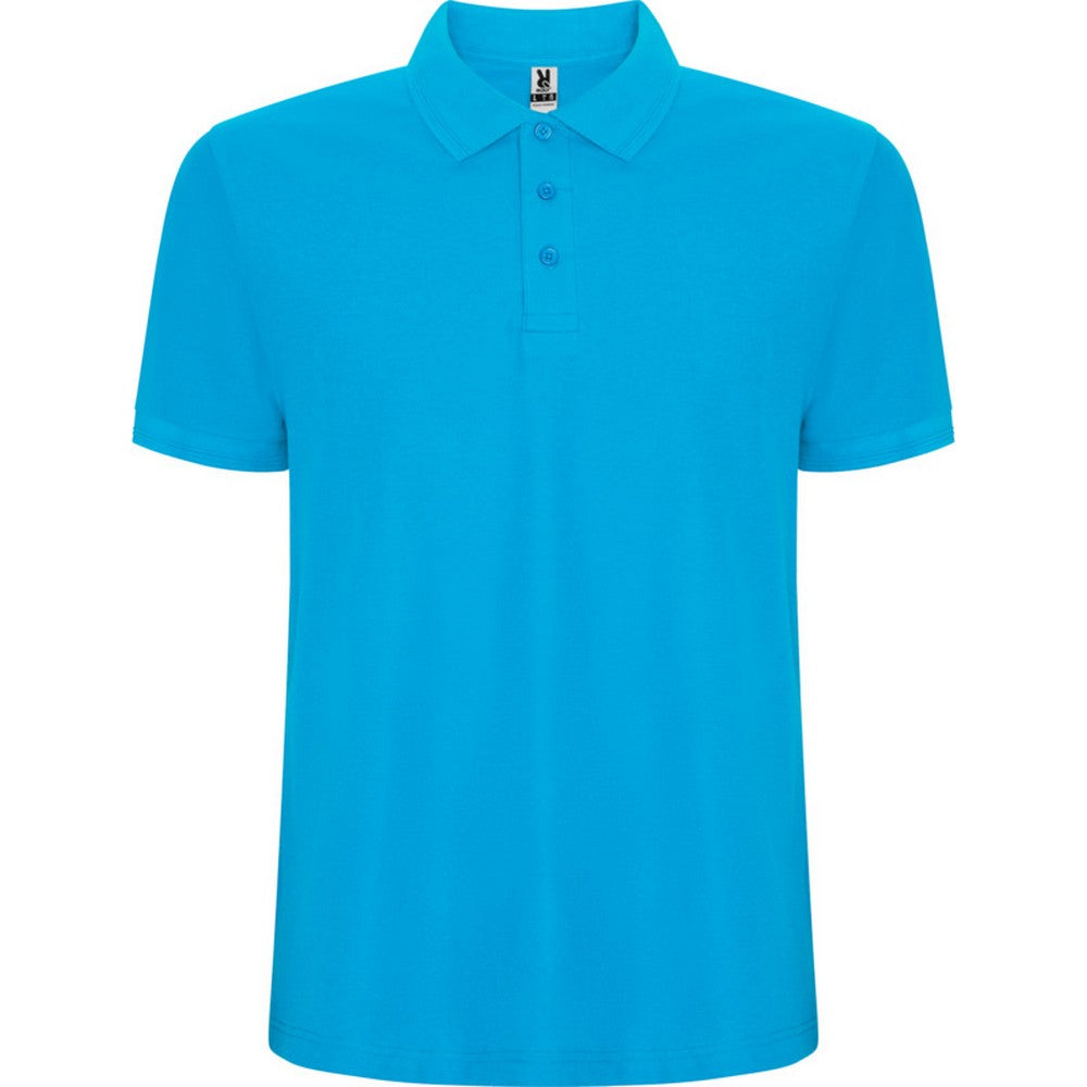 Turquoise - Front - Roly Mens Pegaso Premium Short-Sleeved Polo Shirt