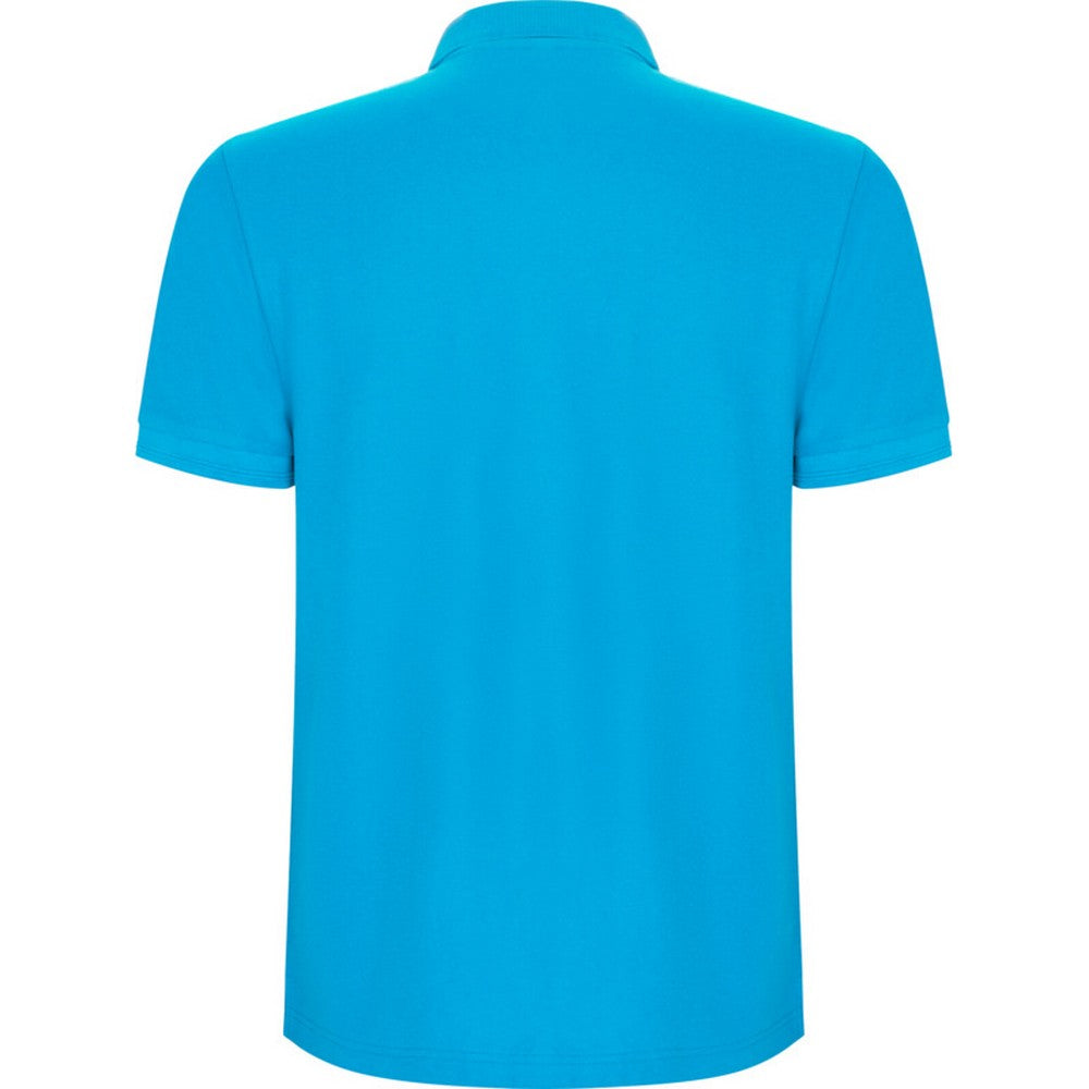 Turquoise - Back - Roly Mens Pegaso Premium Short-Sleeved Polo Shirt