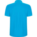 Turquoise - Back - Roly Mens Pegaso Premium Short-Sleeved Polo Shirt