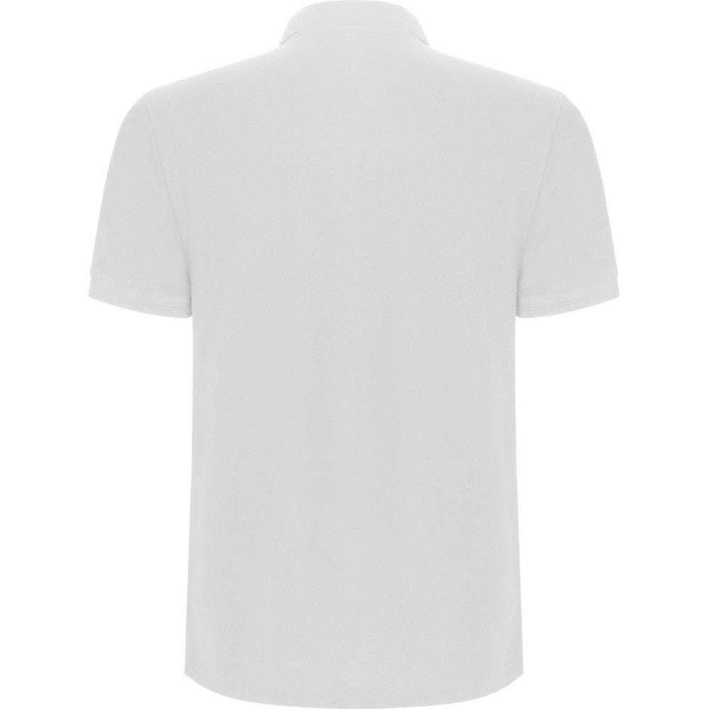 White - Back - Roly Mens Pegaso Premium Short-Sleeved Polo Shirt