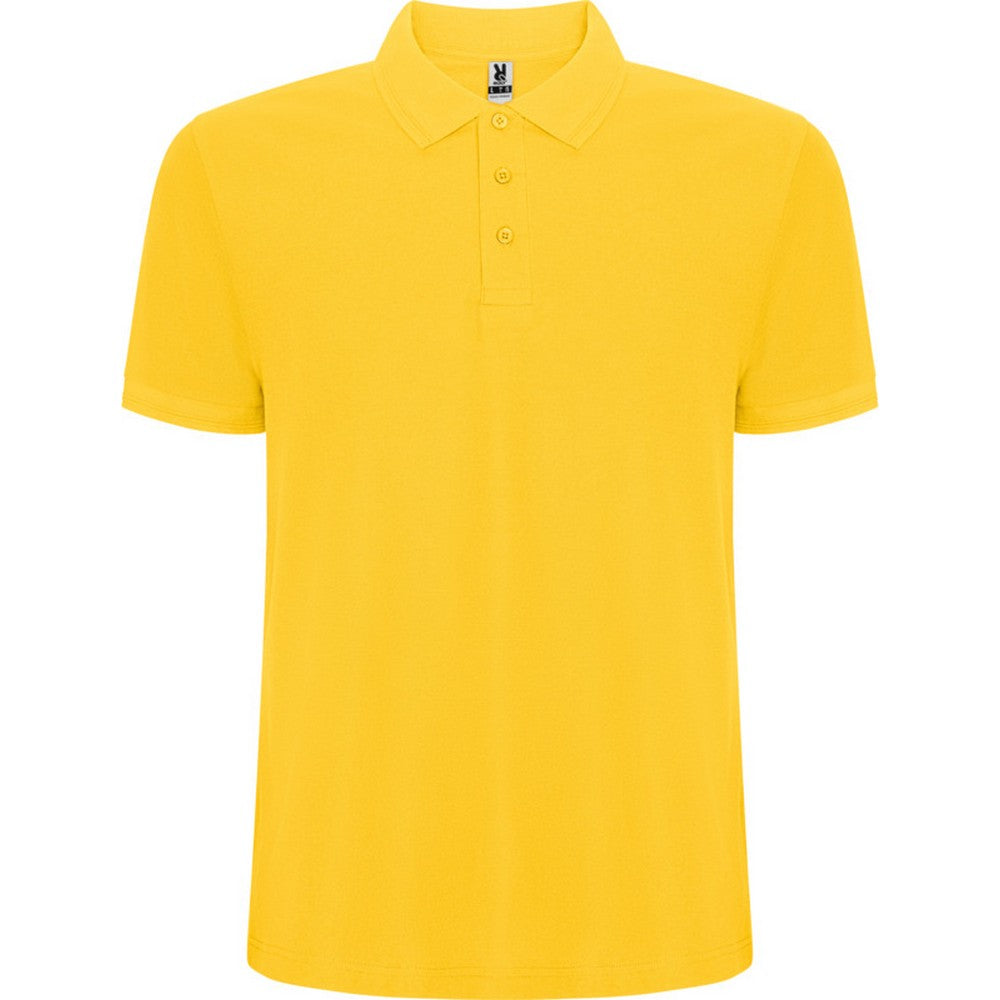 Yellow - Front - Roly Mens Pegaso Premium Short-Sleeved Polo Shirt