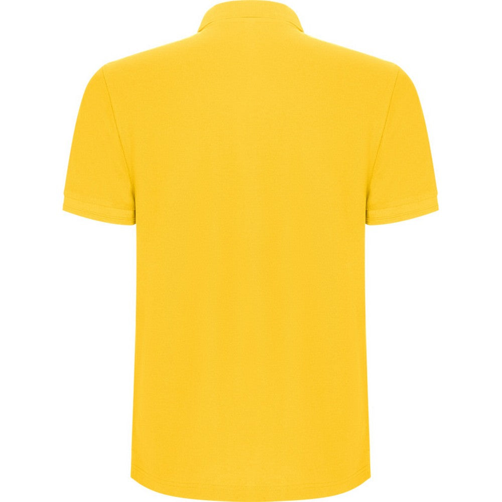 Yellow - Back - Roly Mens Pegaso Premium Short-Sleeved Polo Shirt