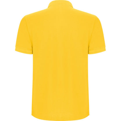 Yellow - Back - Roly Mens Pegaso Premium Short-Sleeved Polo Shirt