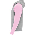 Heather Grey-Light Pink - Lifestyle - Roly Childrens-Kids Badet Two Tone Drawstring Hoodie