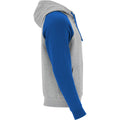 Heather Grey-Royal Blue - Side - Roly Childrens-Kids Badet Two Tone Drawstring Hoodie