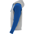 Heather Grey-Royal Blue - Lifestyle - Roly Childrens-Kids Badet Two Tone Drawstring Hoodie