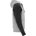 Heather Grey-Solid Black - Side - Roly Childrens-Kids Badet Two Tone Drawstring Hoodie
