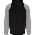 Solid Black-Heather Grey - Back - Roly Childrens-Kids Badet Two Tone Drawstring Hoodie