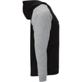Solid Black-Heather Grey - Side - Roly Childrens-Kids Badet Two Tone Drawstring Hoodie