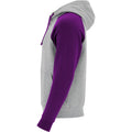 Heather Grey-Purple - Lifestyle - Roly Childrens-Kids Badet Two Tone Drawstring Hoodie