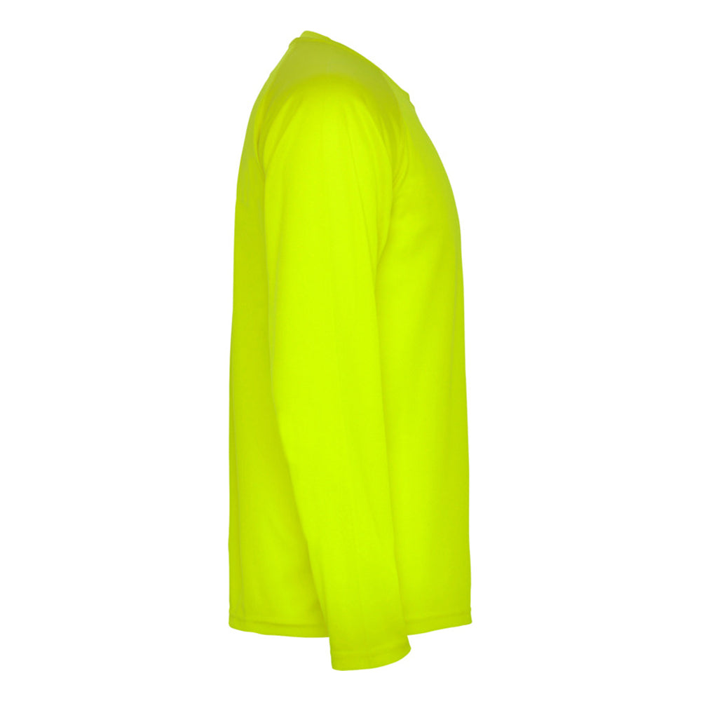Fluorescent Yellow - Side - Roly Mens Montecarlo Long-Sleeved Sports T-Shirt