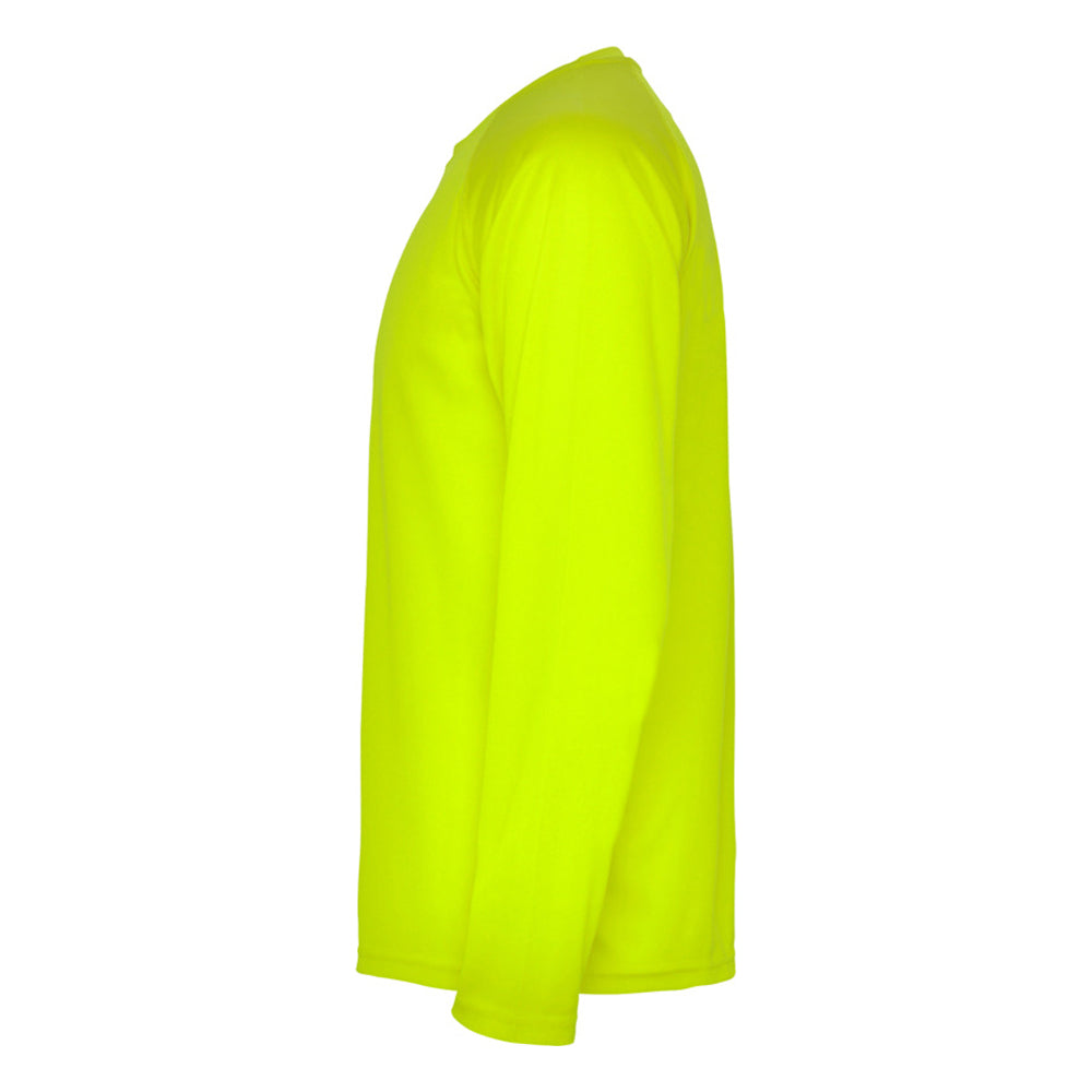 Fluorescent Yellow - Lifestyle - Roly Mens Montecarlo Long-Sleeved Sports T-Shirt