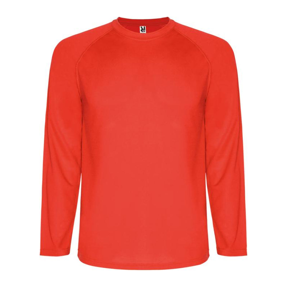 Red - Front - Roly Mens Montecarlo Long-Sleeved Sports T-Shirt