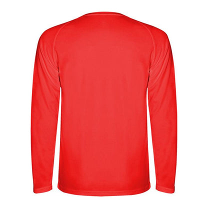 Red - Back - Roly Mens Montecarlo Long-Sleeved Sports T-Shirt
