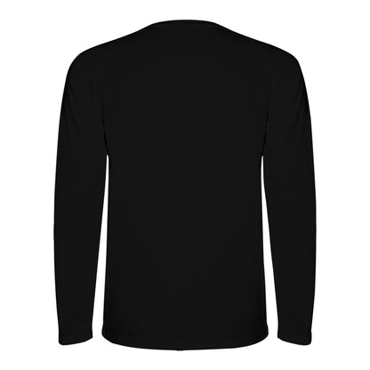 Solid Black - Back - Roly Mens Montecarlo Long-Sleeved Sports T-Shirt
