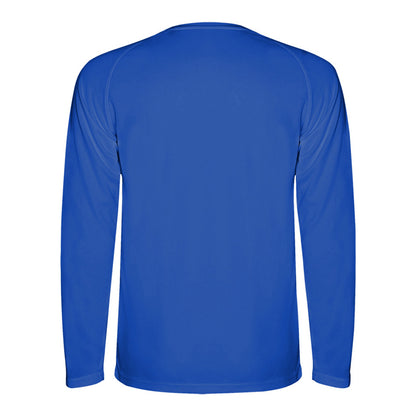 Blue - Back - Roly Mens Montecarlo Long-Sleeved Sports T-Shirt