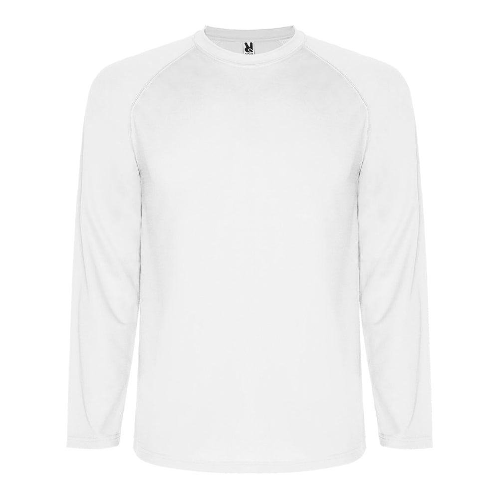 White - Front - Roly Mens Montecarlo Long-Sleeved Sports T-Shirt